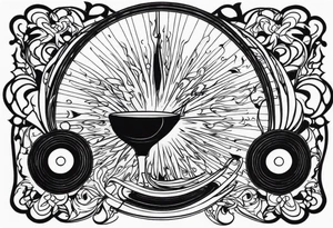 Music on fire tattoo idea