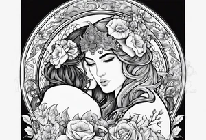 Hades and persephone with blue shadowns tattoo idea