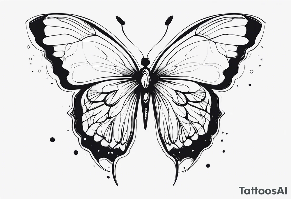 A butterfly mixed with brain on your wings tattoo idea