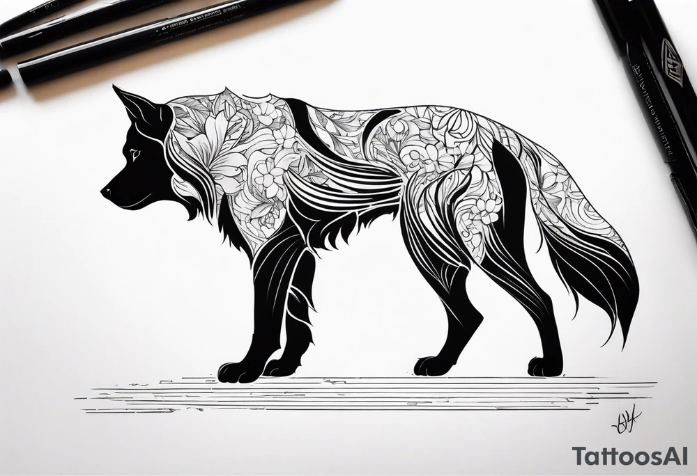 shadow dog tattoo idea