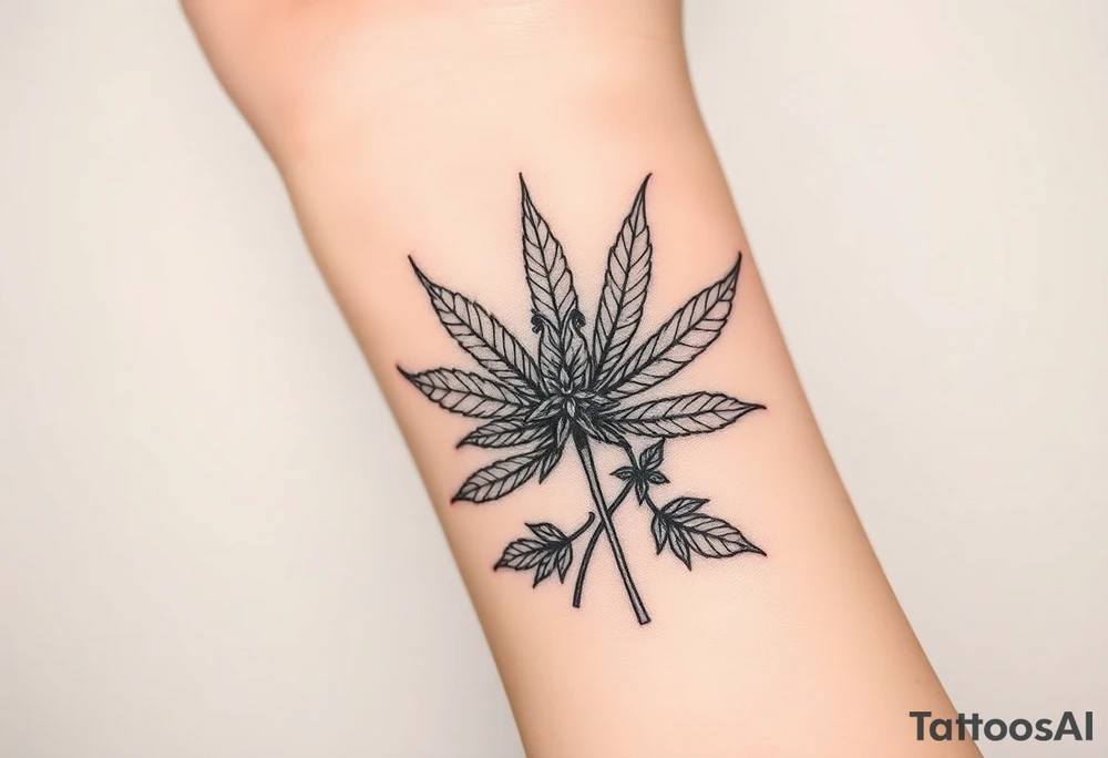 I taught Mary Jane how to dance with weed art tattoo idea