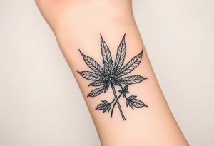 I taught Mary Jane how to dance with weed art tattoo idea