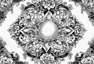 Celestial floral chandelier tattoo idea