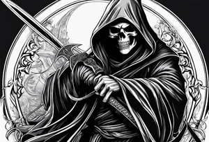 grim reaper with katana tattoo idea