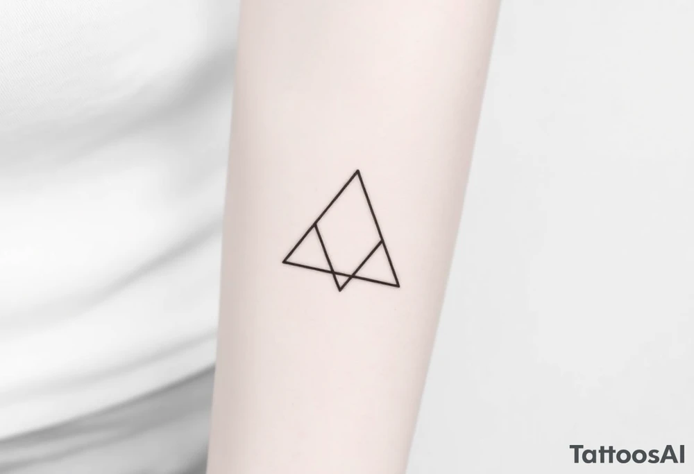 Simple three triangles intertwined tattoo idea