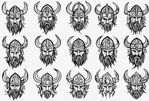 Viking head with flames tattoo idea