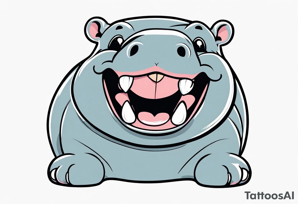 Baby hippo laughing tattoo idea