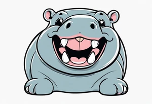 Baby hippo laughing tattoo idea