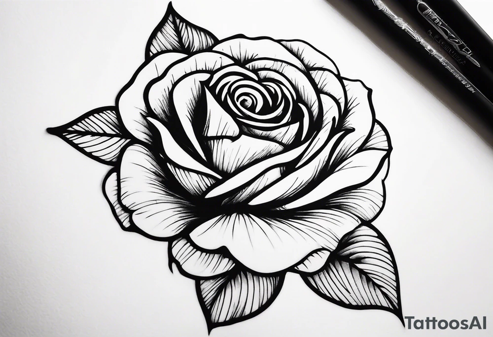 long stem rose tattoo idea
