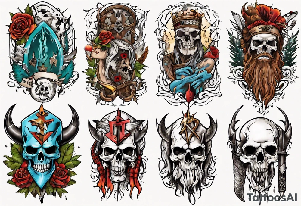 vertical heathen tattoo idea