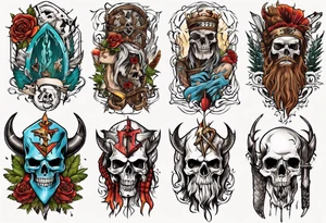 vertical heathen tattoo idea