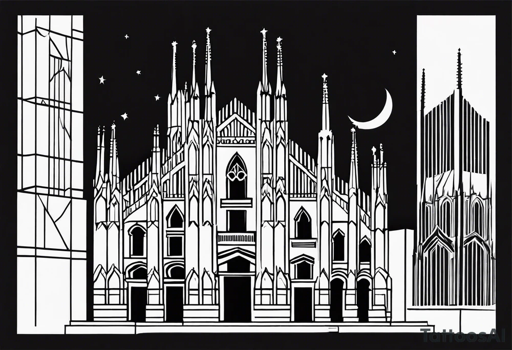 milan cathedral as if it were in the movie the nighmare before christmas tattoo idea