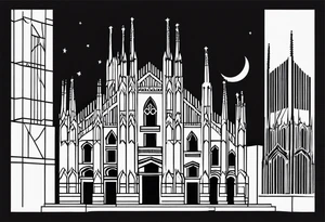 milan cathedral as if it were in the movie the nighmare before christmas tattoo idea