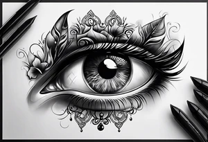 smoke fire eye tattoo idea