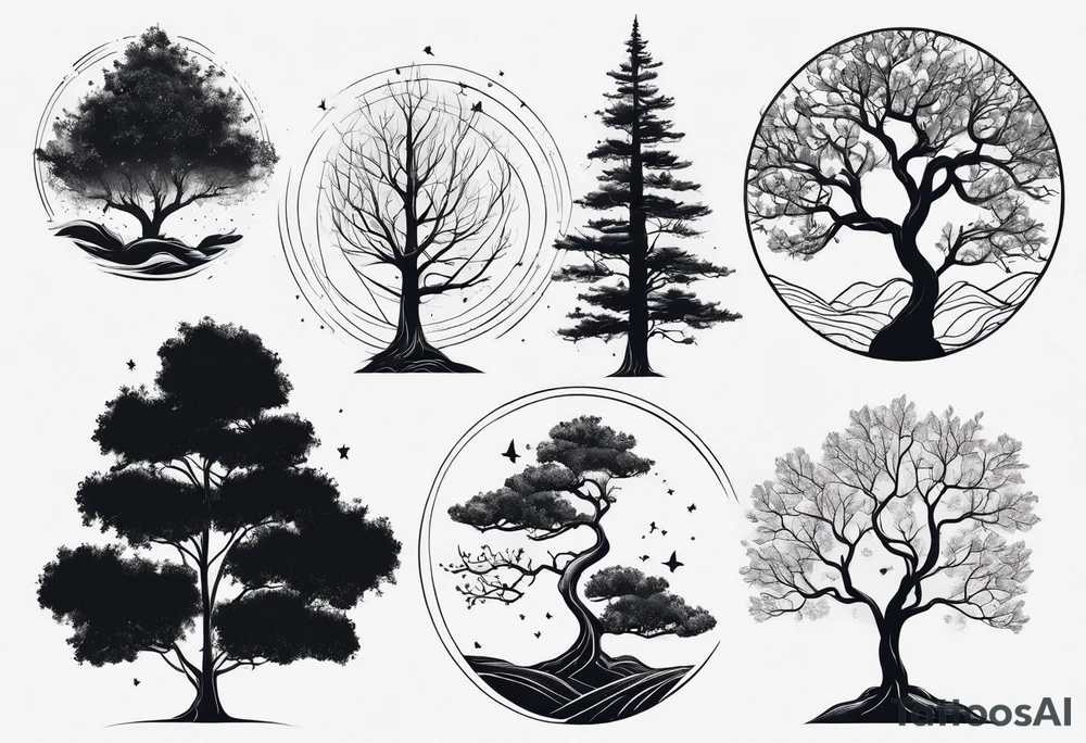 Minimalist tree tattoo idea