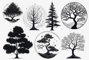 Minimalist tree tattoo idea