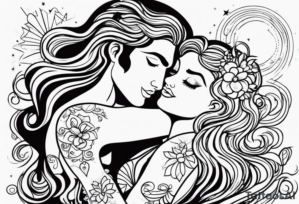 Virgo male leo female lovers tattoo idea