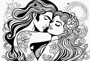 Virgo male leo female lovers tattoo idea