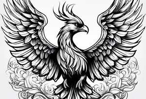 Bold phoenix rising tattoo idea