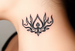 Q of spades surrounded by flames tattoo idea