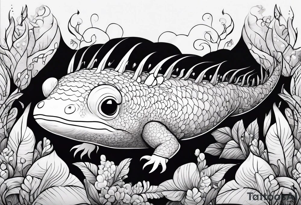 axolotl, mythical tattoo idea