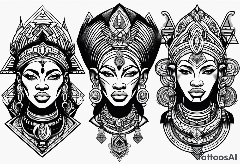 African deities tattoo idea