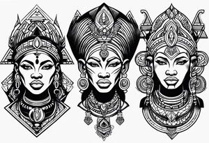 African deities tattoo idea