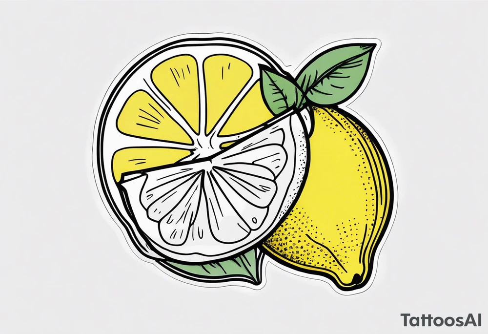 a combination between a lemon and a paw tattoo idea