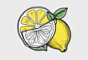 a combination between a lemon and a paw tattoo idea