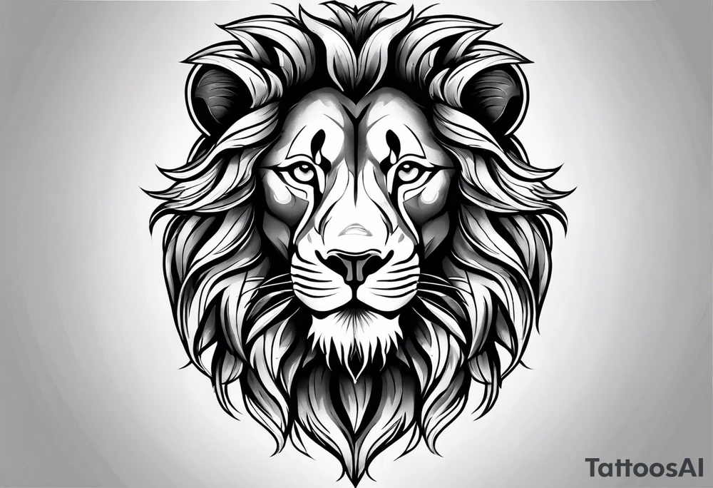 lions face tattoo idea