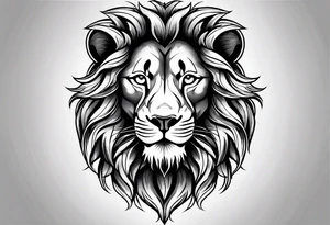 lions face tattoo idea