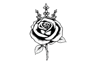 A Rose with a kings crown on it tattoo idea