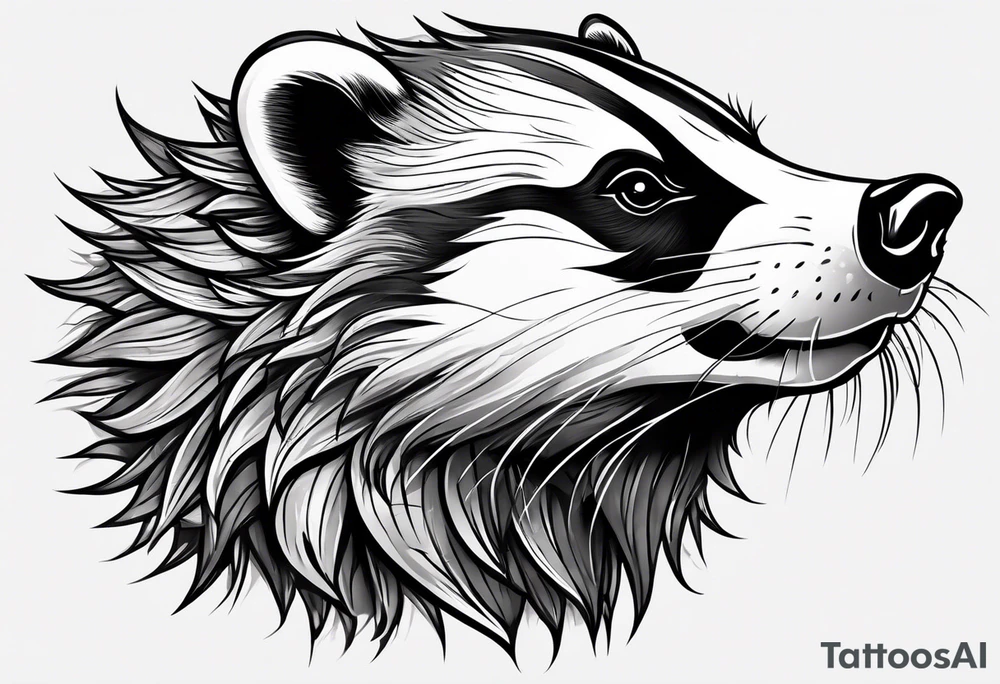 Angry badger tattoo idea