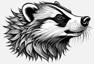 Angry badger tattoo idea