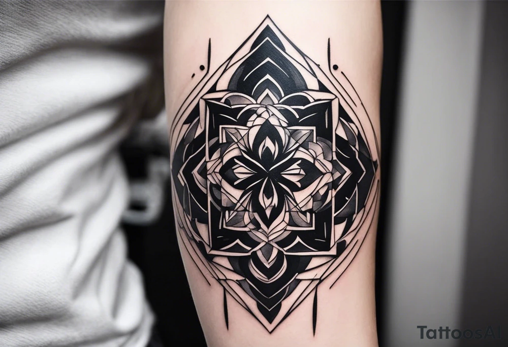 Given your preferences, here’s a concept for your tattoo:

### **Design Concept:**
- **Abstract Base**: Start with an abstract, flowing design that wraps around your arm. This could include geometric patterns, swirling lines, and shapes that represent the ups and downs of life. The abstract elements can also represent your charismatic and lively nature.
  
- **Bitcoin Candle**: Integrate a Bitcoin candle (like a candlestick chart) into the design. The candle could be stylized to blend with the abstract patterns, possibly with one candle rising high to symbolise growth and resilience. You could use this candle to represent your financial interests and optimism, despite the fluctuations (both literal and metaphorical) in life.

- **Dark Moments Representation**: To symbolize the dark moments you've experienced, you could use darker shading or a subtle shadow effect in certain areas of the abstract design. This could contrast with lighter, more vibrant sections, showing how you've come through those times.


### **Style and Placement:**
- **Style**: A blend of abstract and geometric with a hint of realism in the Bitcoin candle could work well. This style will give the tattoo a modern, dynamic look.
  
- **Colour**: Mostly black and grey, with perhaps a touch of gold or green on the Bitcoin candle to make it stand out.
  
- **Placement**: A design that flows from your upper arm down to your forearm would allow for the tattoo idea