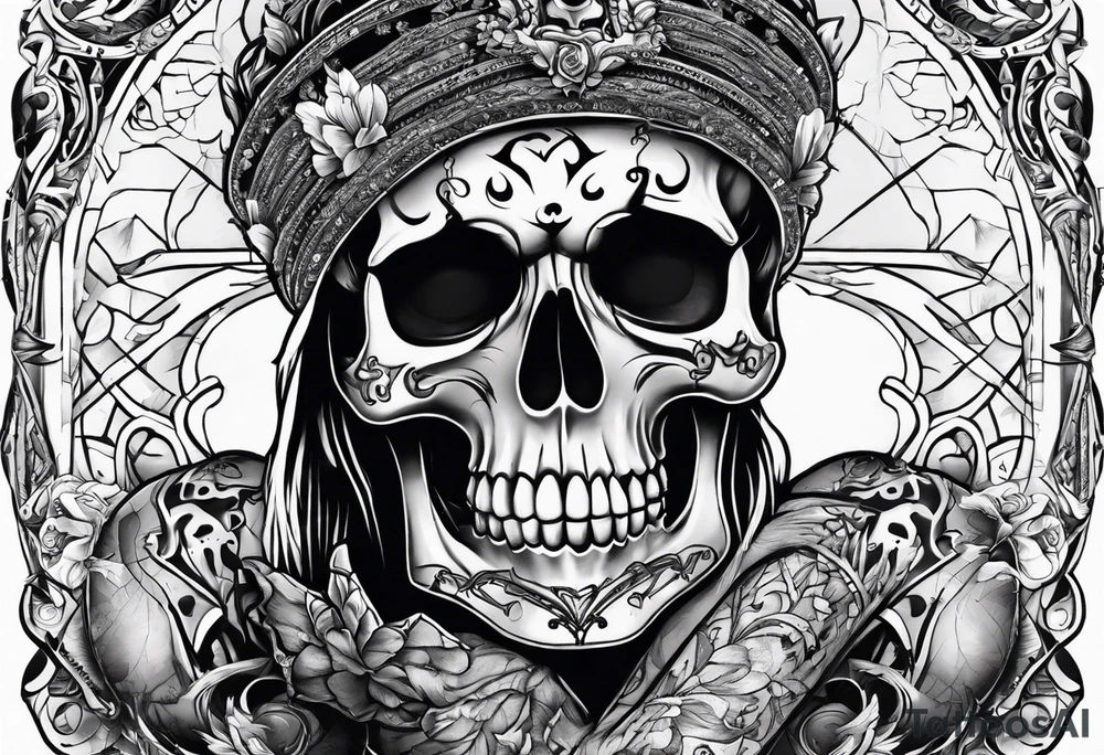 a skeleton holding his broken heart out in his hand tattoo idea