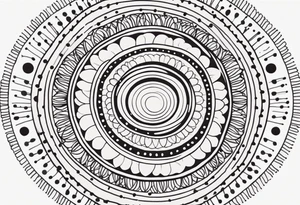 simple sunshine made of black dots with circles. mandala vibe without being a mandala tattoo idea