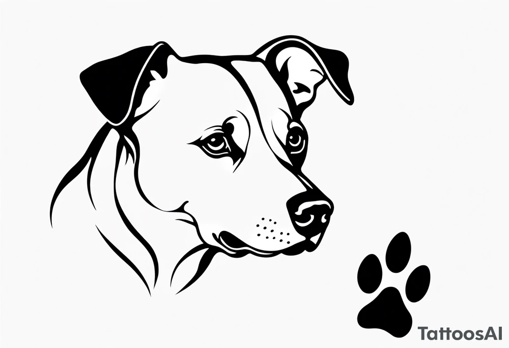 DOG AND Paw Print tattoo idea