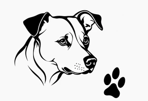 DOG AND Paw Print tattoo idea