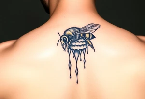 Honey bee hive dripping tattoo idea