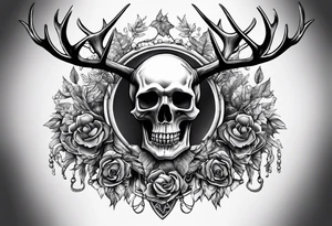 death riding on a reindeer skeleton tattoo idea