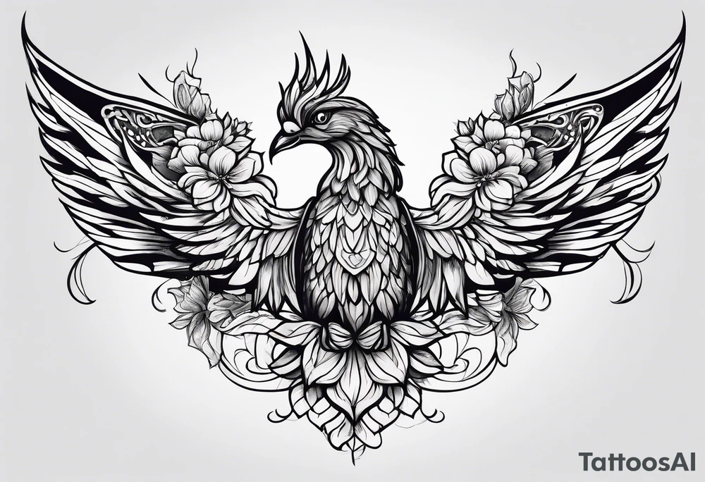 wing, flower, tattoo idea