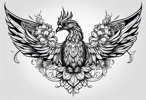 wing, flower, tattoo idea