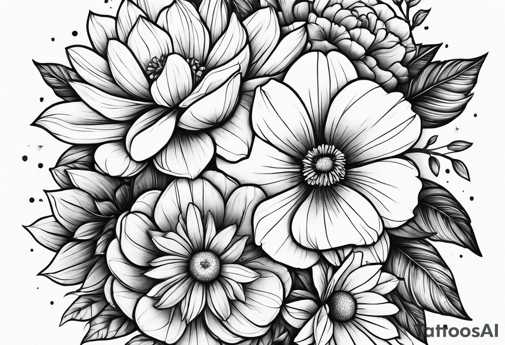 Flowers in the arm tattoo idea