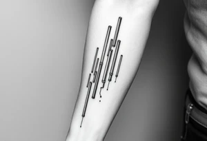 vertical System of thin pipes that transitions gradually from the sides and end into thick, widespread 
veins of forearm tattoo idea