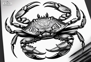 Crab con numero 69 tattoo idea