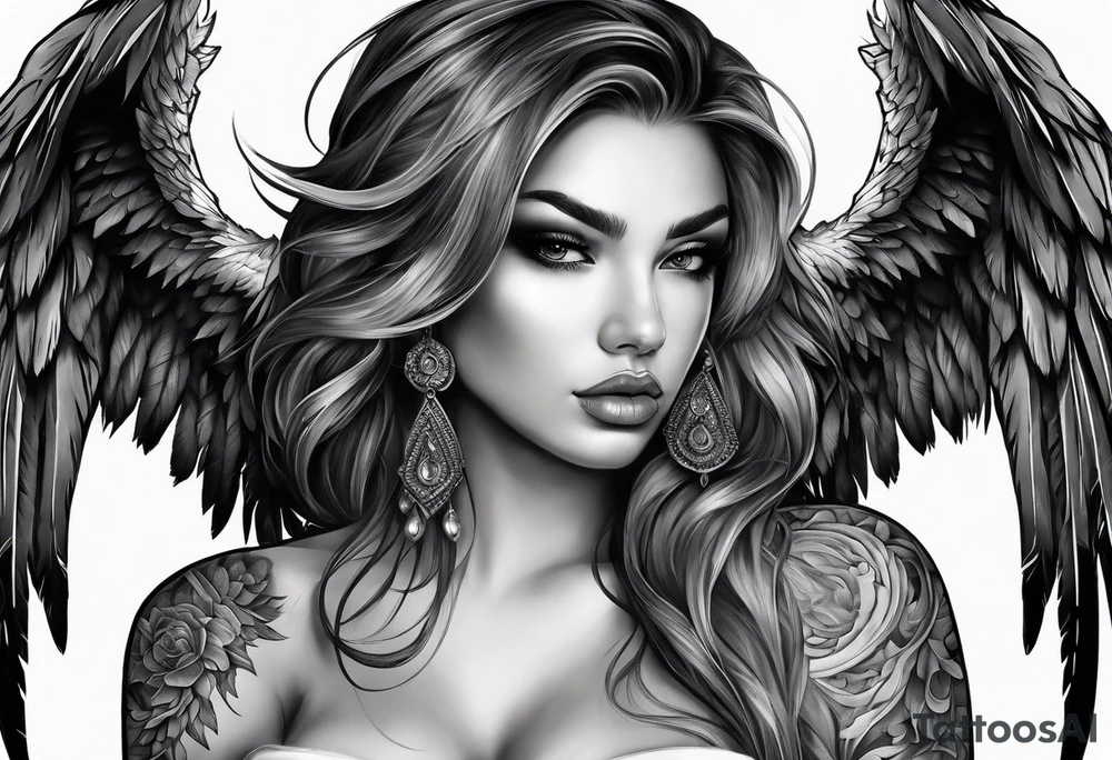 fallen angel tattoo idea