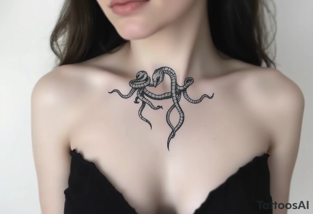 Closed-eye Medusa, calm and peaceful
Broken snake strands at the ends, fading softly
Overall feeling: healing
Right side of chest
Size: 2-3 inches
Fine-line/ single-needle
No heavy black fills
2-3 variations so I can compare softness levels tattoo idea
