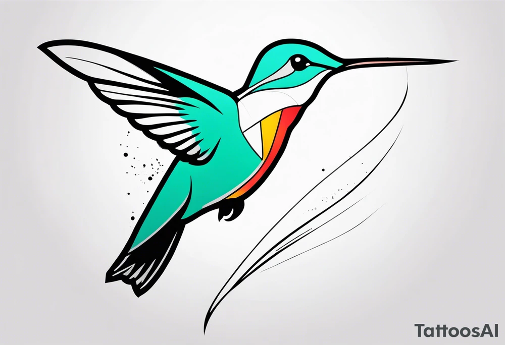 simple hummingbird tattoo idea