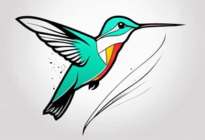 simple hummingbird tattoo idea